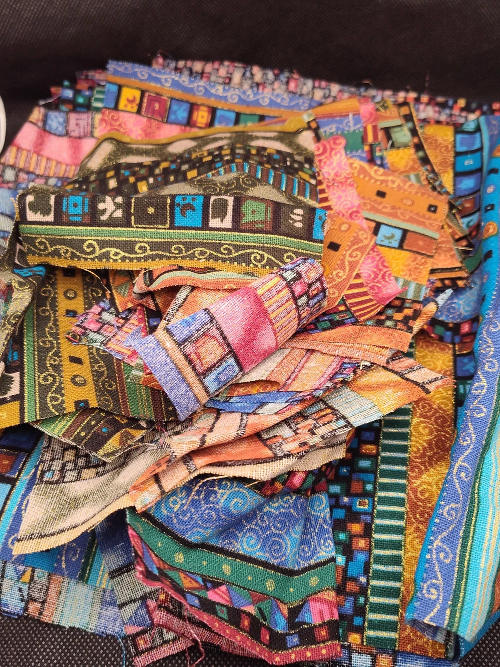 Discarded Fabric Quarters And PRECUT Squares And Scraps